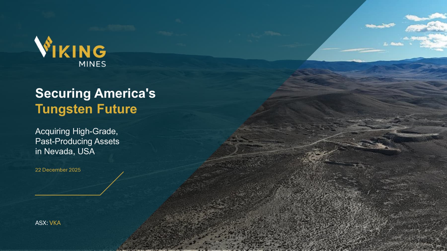 VKA ACQUISITION OF TUNGSTEN PROJECT INVESTOR PRESENTATION