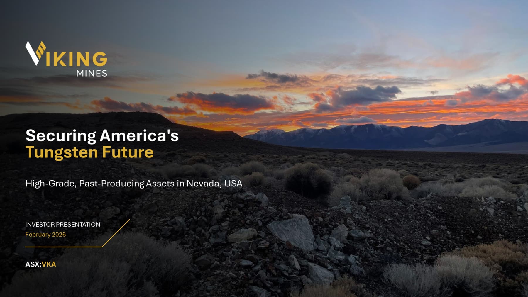 VIKING TUNGSTEN - INVESTOR UPDATE PRESENTATION